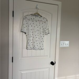 DAVI & DANI White Star Print Tops